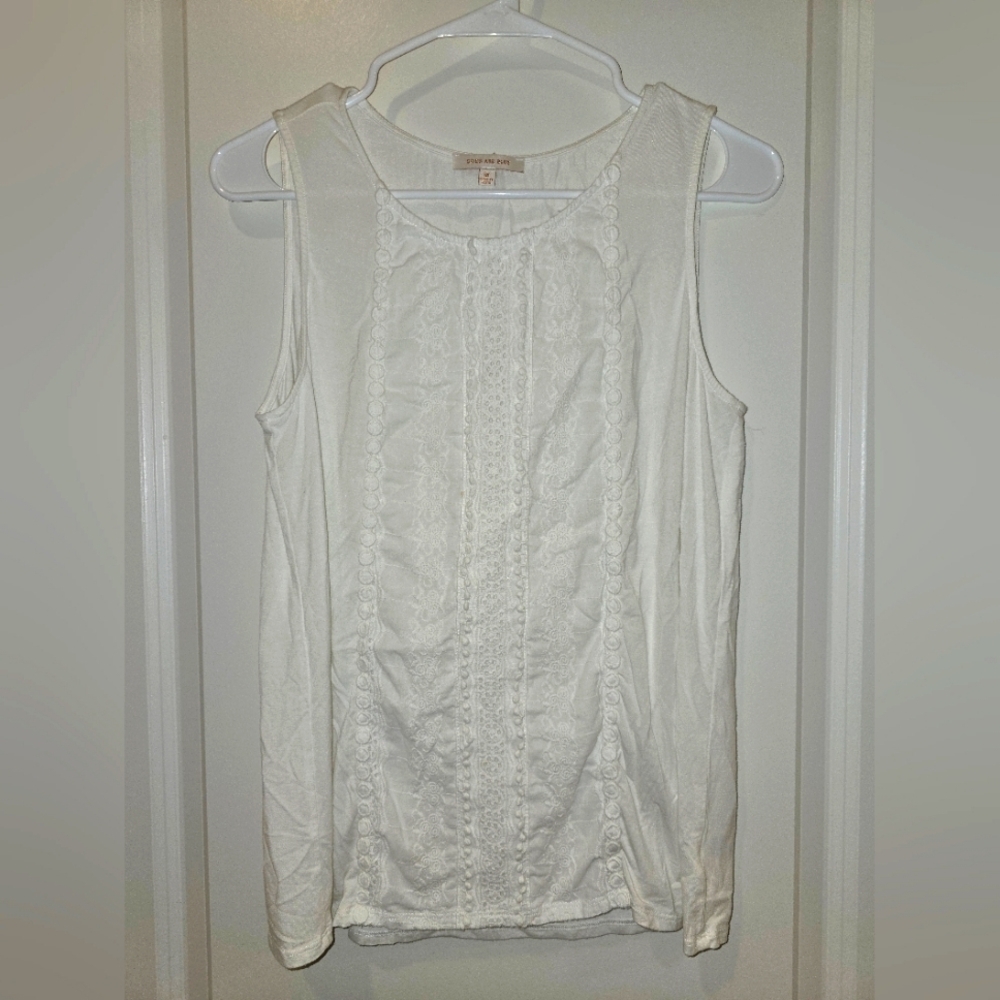 White Sleeveless Top, tank top